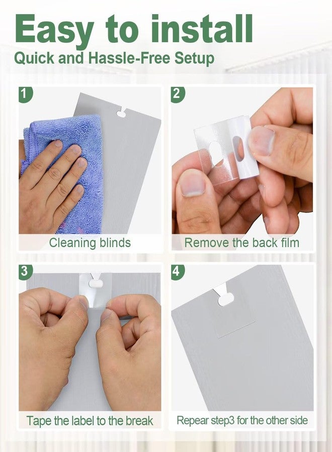 Anyongora 100Pcs Vertical Blinds Replacement Slats Repair Kit - Transparent PVC Tabs with Strong Adhesive - No Tools Needed, Easy Fix for Home, Office, Rental, and DIY Window Blind Repairs - Image 4
